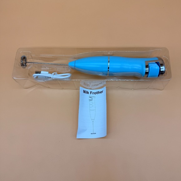 Vewaci K8 Milk Frother Handheld Blue USB-C Rechargeable Electric Milk Foamer for - Picture 12 of 14